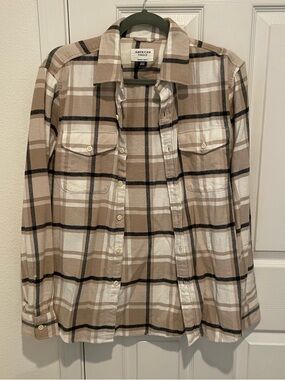 American Eagle Mens Size Small Super Soft Flannel Button Long Sleeve Shirt Plaid